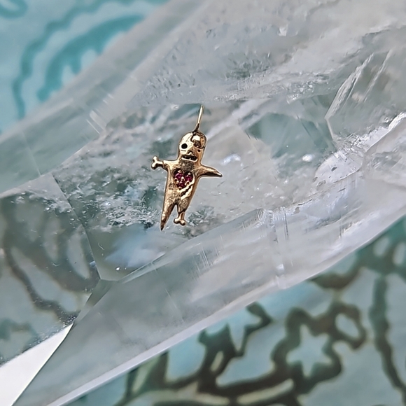 sofia zakia Jewelry - Sofia zakia solid genuine 14k zombie with a big heart guatemalan worry doll